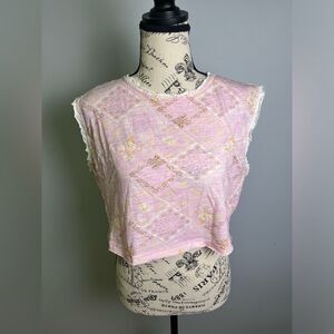 loveshackfancy ismay top pop of pink nwt size L